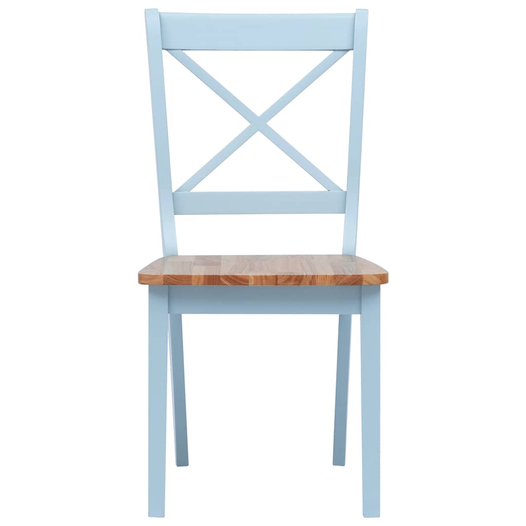 vidaXL Dining Chair | Set of 4 | Grey and natural | Solid rubber wood | Standard 3