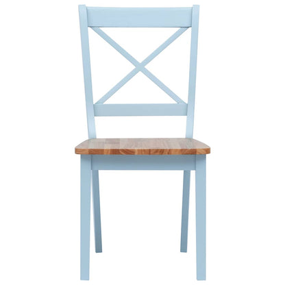 vidaXL Dining Chair | Set of 4 | Grey and natural | Solid rubber wood | Standard 3