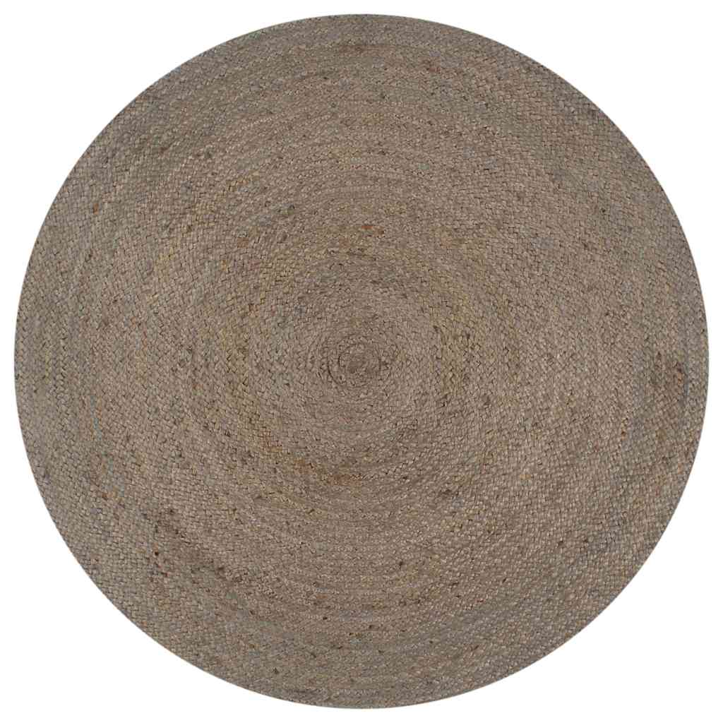 Handmade Rug Jute Round Grey 150 cm