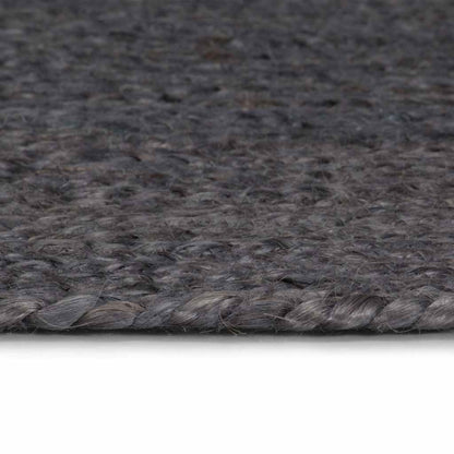 Handmade Rug Jute Round Dark grey 120 cm