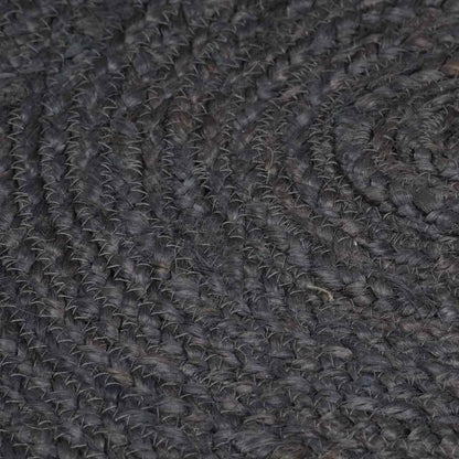 Handmade Rug Jute Round Dark grey 120 cm