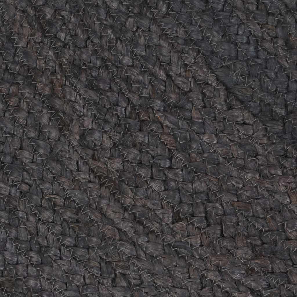 Handmade Rug Jute Round Dark grey 120 cm