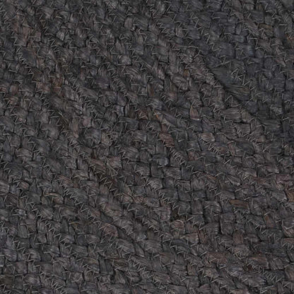 Handmade Rug Jute Round Dark grey 120 cm