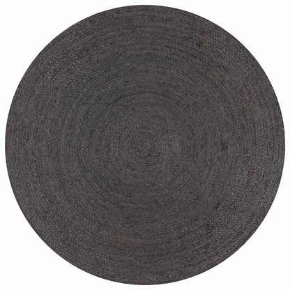 Handmade Rug Jute Round Dark grey 150 cm