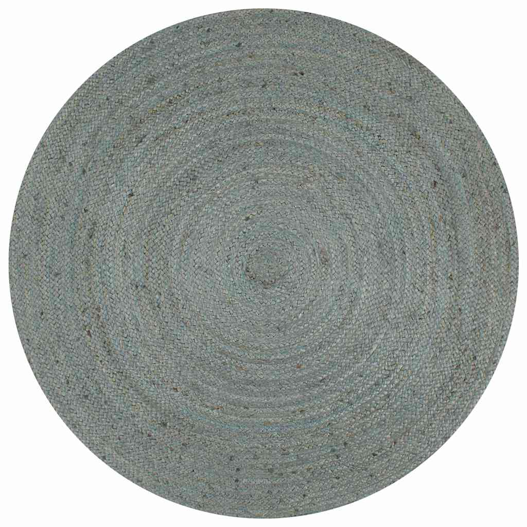 Handmade Rug Jute Round Olive green 150 cm