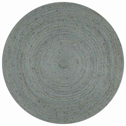 Handmade Rug Jute Round Olive green 150 cm