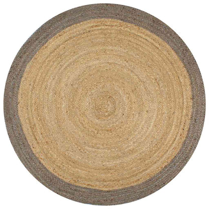 Handmade Rug Jute with Border Grey 120 cm