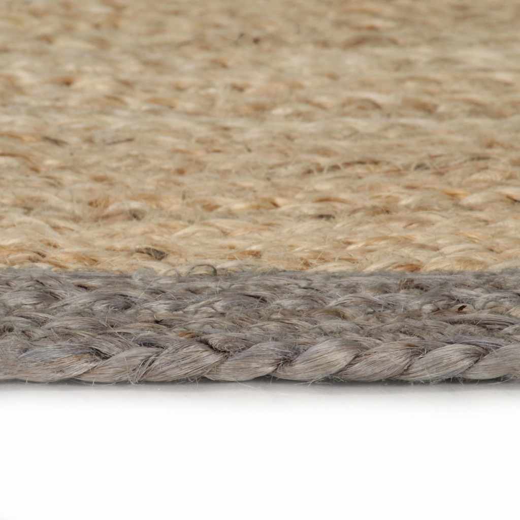Handmade Rug Jute with Border Grey 120 cm