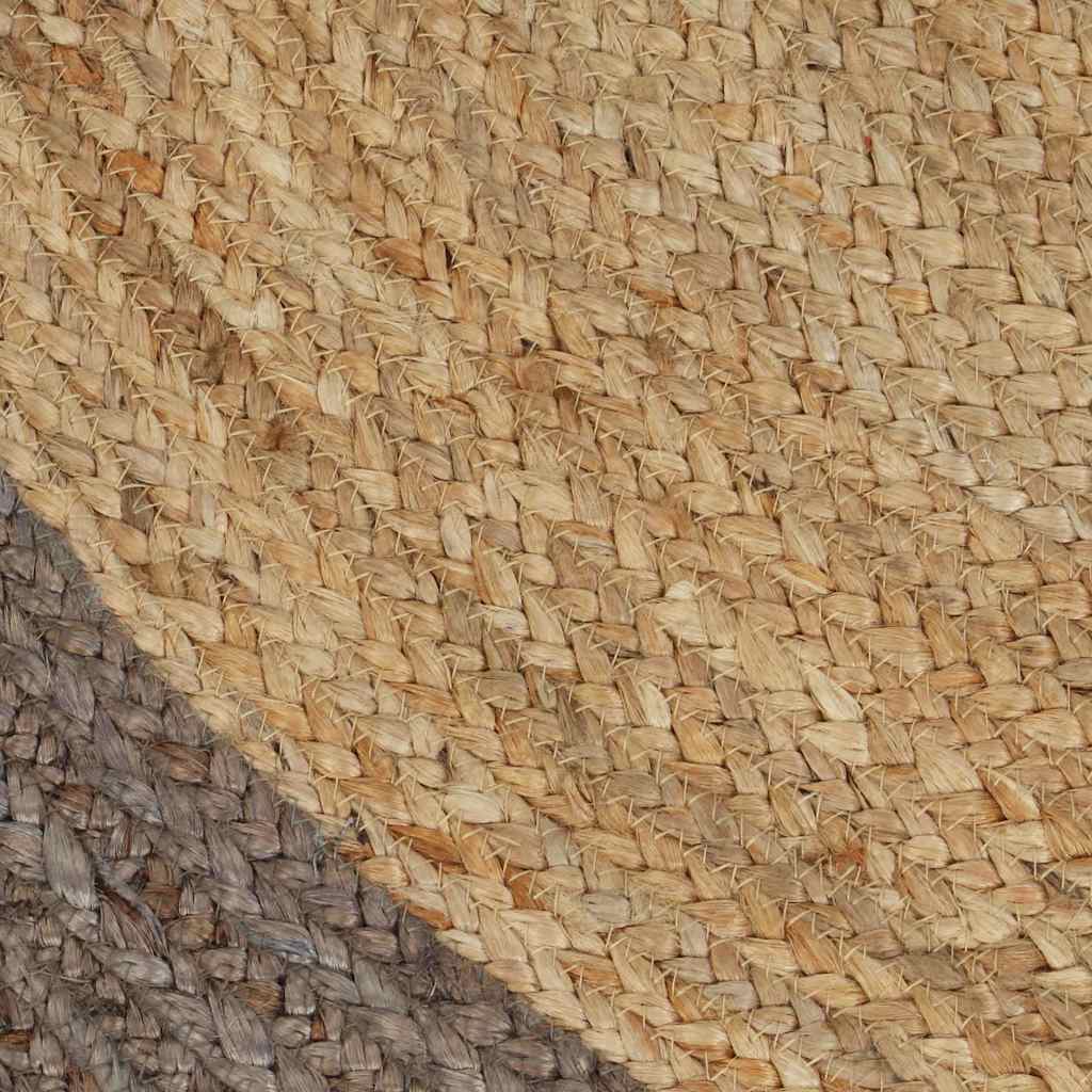 Handmade Rug Jute with Border Grey 120 cm