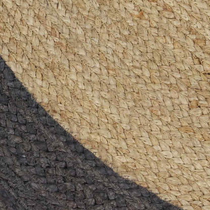 Handmade Rug Jute with Border Dark Grey 120 cm