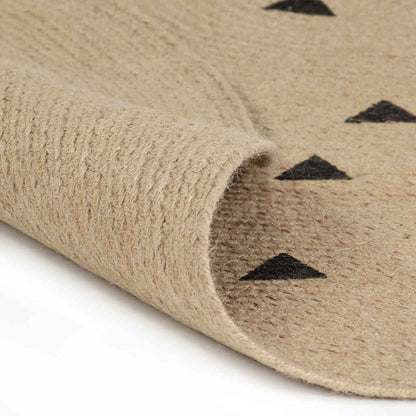 Handmade Rug Jute with White Print 150 cm Triangles