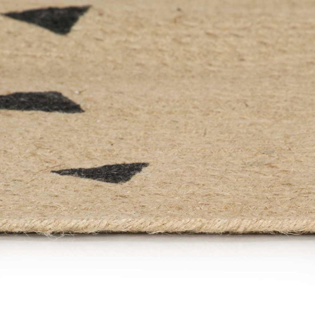 Handmade Rug Jute with White Print 150 cm Triangles