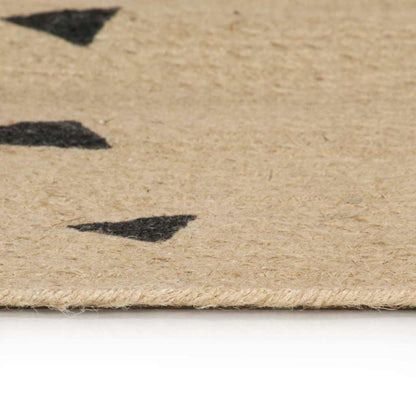 Handmade Rug Jute with White Print 150 cm Triangles