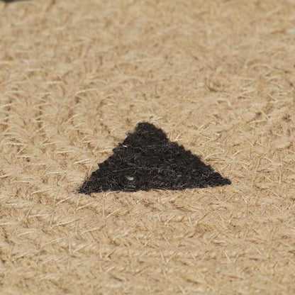 Handmade Rug Jute with White Print 150 cm Triangles