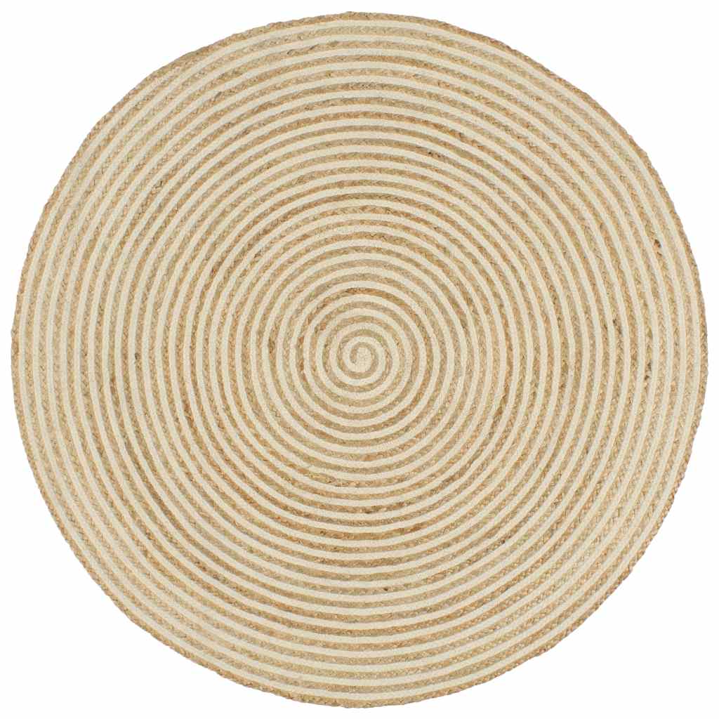 Area Rug Ø Jute White 150 cm