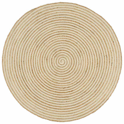 Area Rug Ø Jute White 150 cm