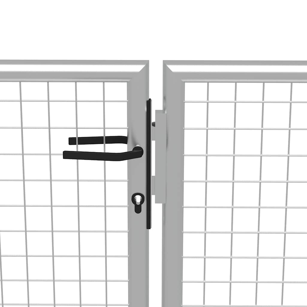 vidaXL Garden Gate Galvanised Steel 400x100 cm Silver 3