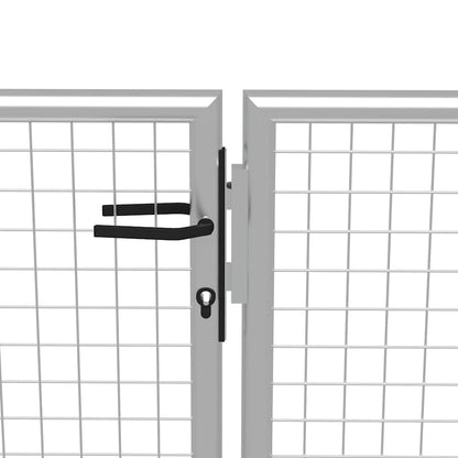 vidaXL Garden Gate Galvanised Steel 400x100 cm Silver 3