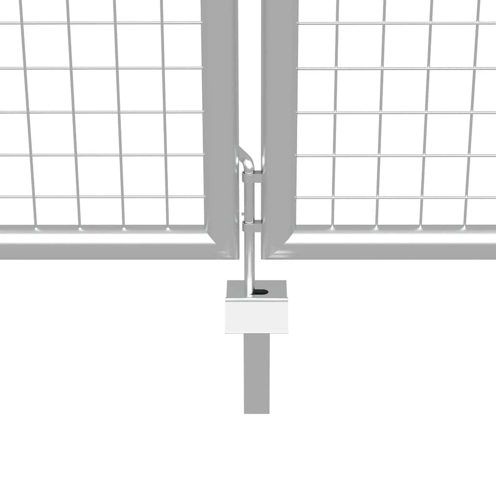 vidaXL Garden Gate Galvanised Steel 400x100 cm Silver 4