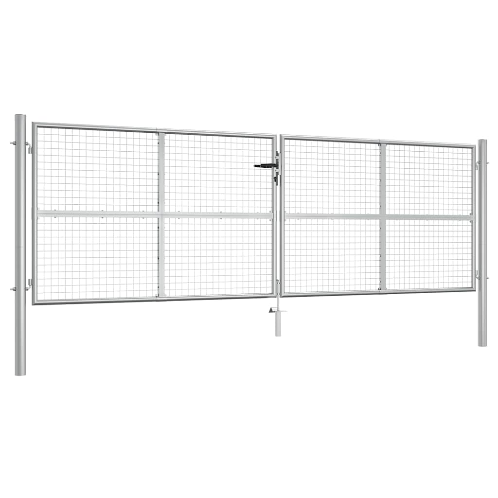 vidaXL Garden Gate Galvanised Steel