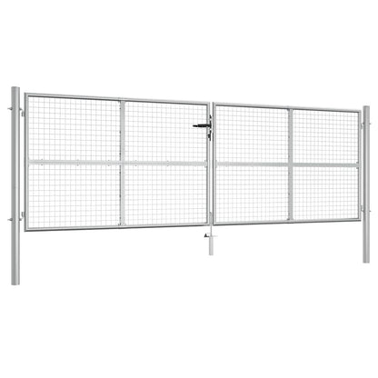vidaXL Garden Gate Galvanised Steel