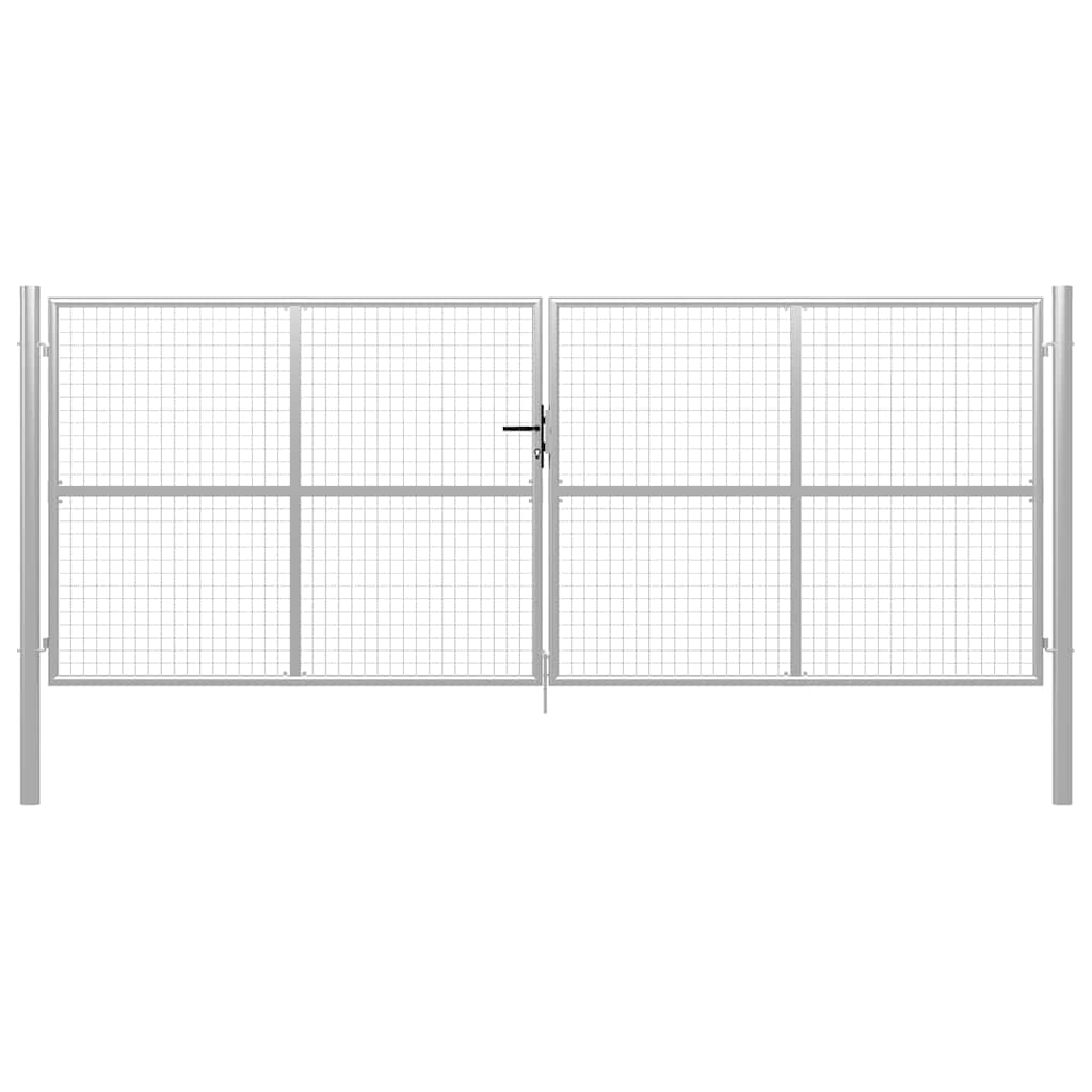 vidaXL Garden Gate Galvanised Steel