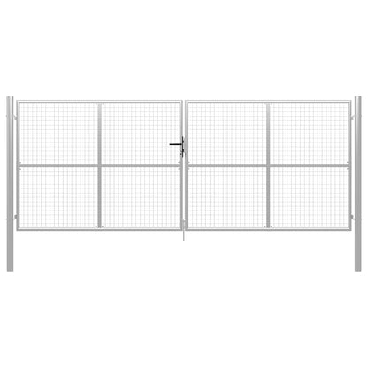 vidaXL Garden Gate Galvanised Steel