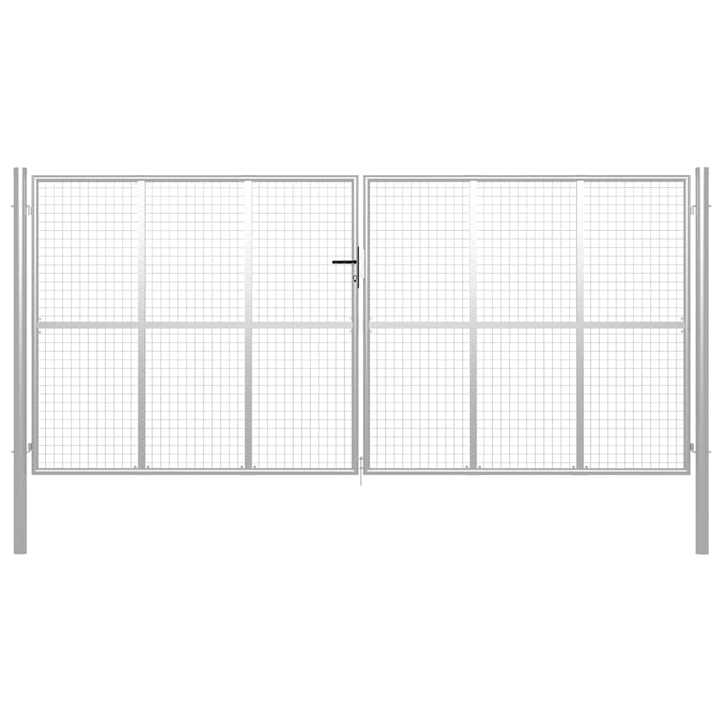 vidaXL Garden Gate Galvanised Steel