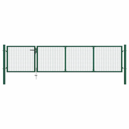 vidaXL Garden Gate Steel 350x75 cm Green 1