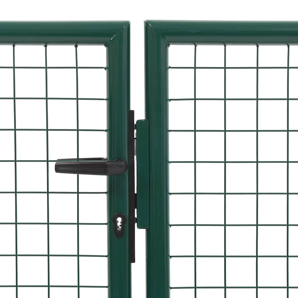 vidaXL Garden Gate Steel 350x75 cm Green 3