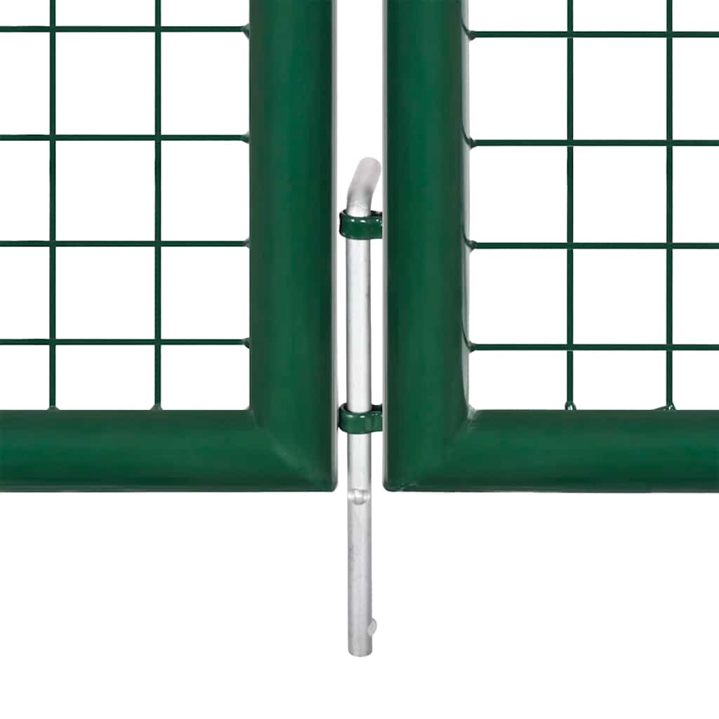 vidaXL Garden Gate Steel 350x75 cm Green 4