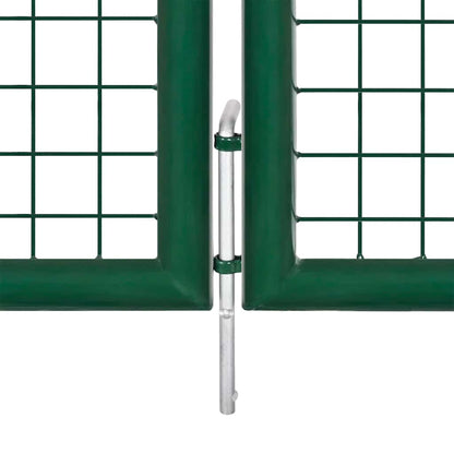 vidaXL Garden Gate Steel 350x75 cm Green 4