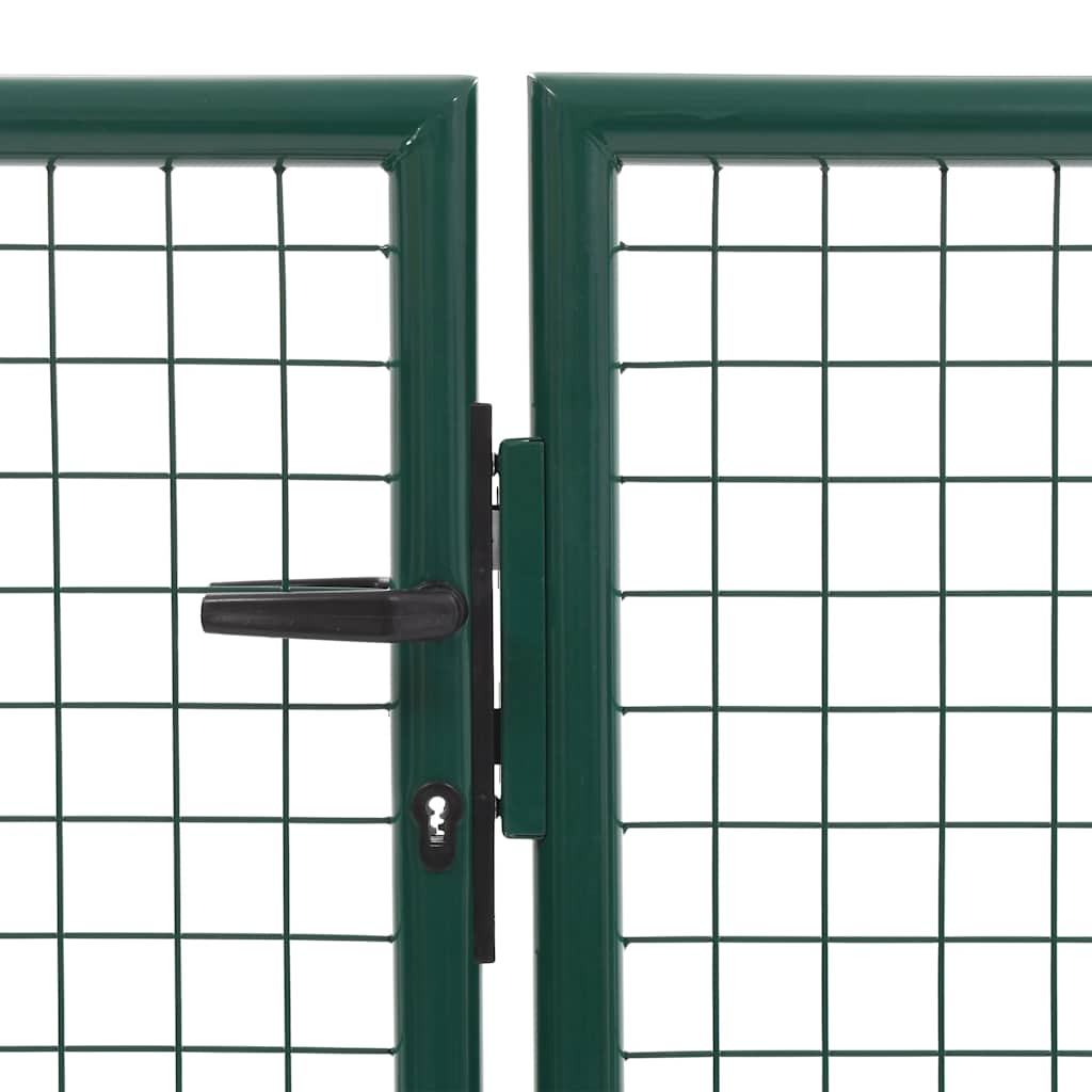 144305 vidaXL Garden Gate Steel 350x100 cm Green 3