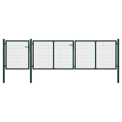 vidaXL Garden Gate Steel 400x100 cm Green 1