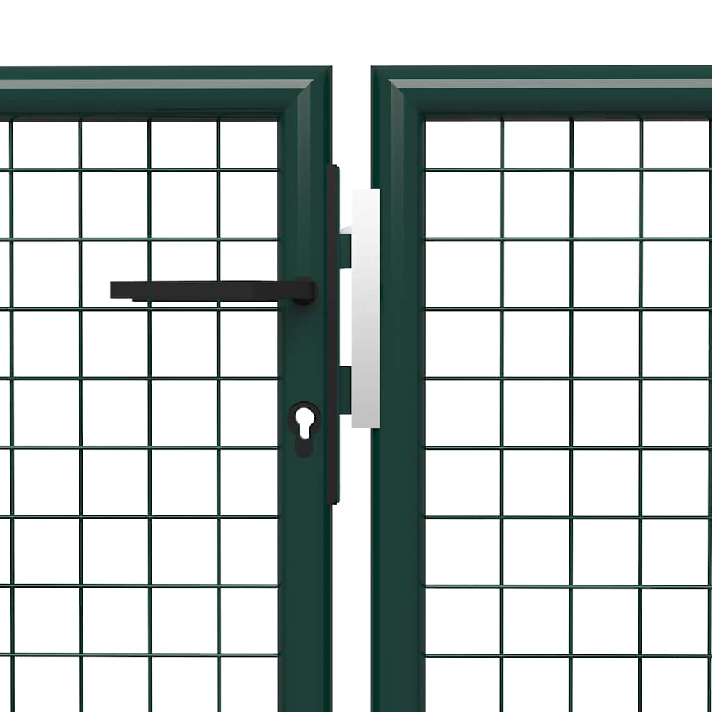 vidaXL Garden Gate Steel 400x100 cm Green 3
