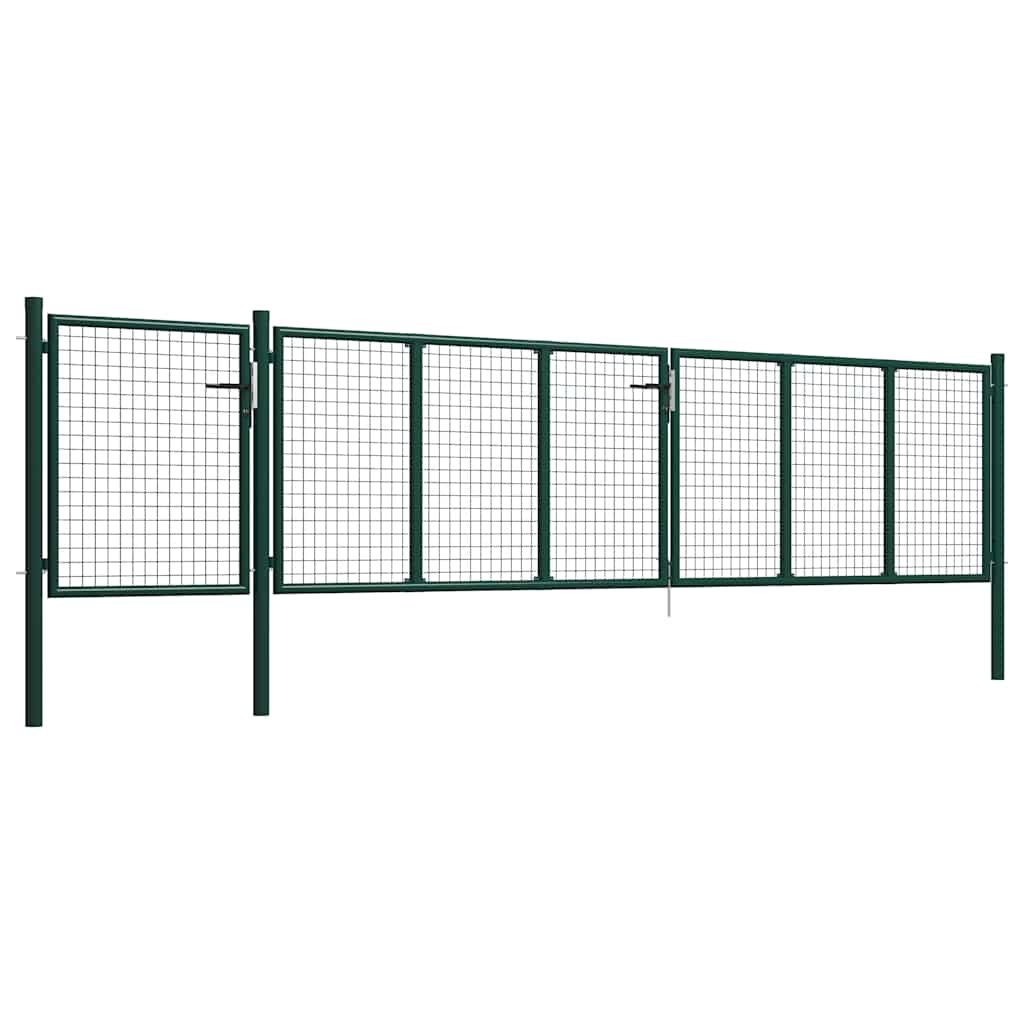 144316 vidaXL Garden Gate Steel 500x75 cm Green 2