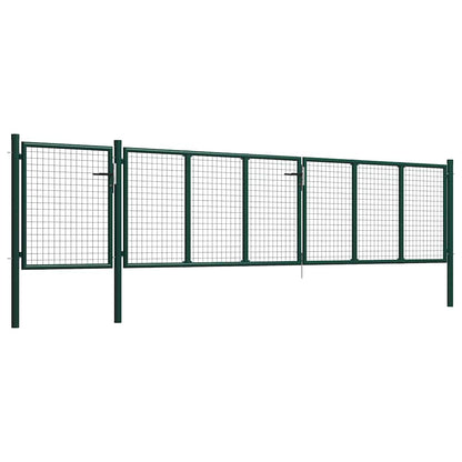 144316 vidaXL Garden Gate Steel 500x75 cm Green 2