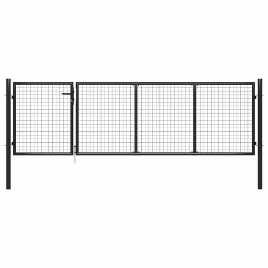 vidaXL Garden Gate Steel 350x75 cm Anthracite 1