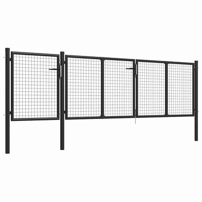 vidaXL Garden Gate Steel 400x75 cm Anthracite 2