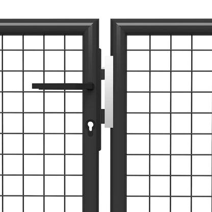 vidaXL Garden Gate Steel 400x75 cm Anthracite 3