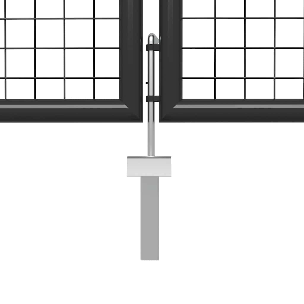 vidaXL Garden Gate Steel 400x75 cm Anthracite 4