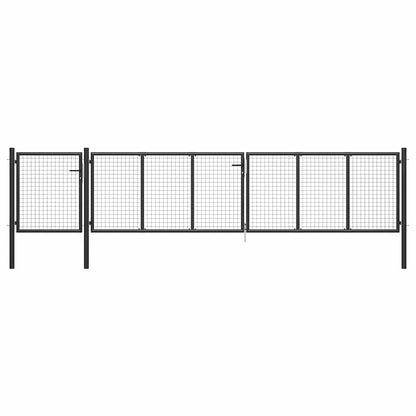 vidaXL Garden Gate Steel 500x75 cm Anthracite 1