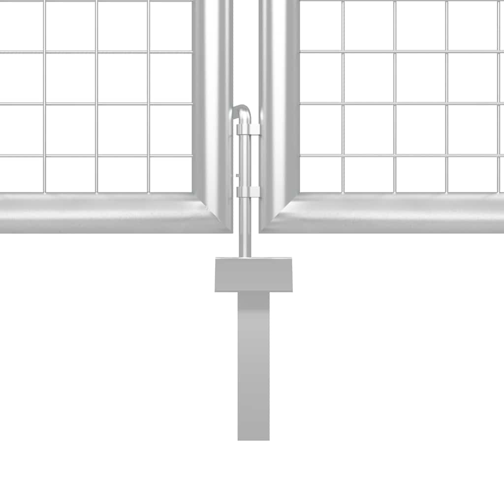 vidaXL Garden Gate Steel 350x75 cm Silver 3