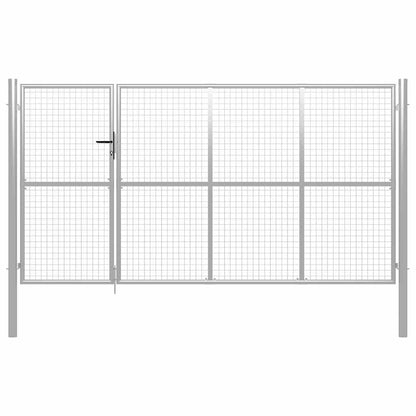 vidaXL Garden Gate Steel Silver