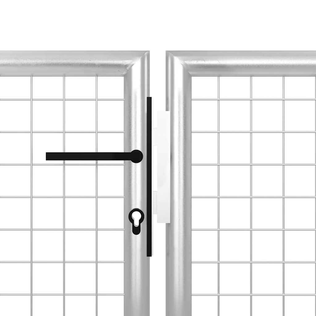 vidaXL Garden Gate Steel 400x75 cm Silver 3