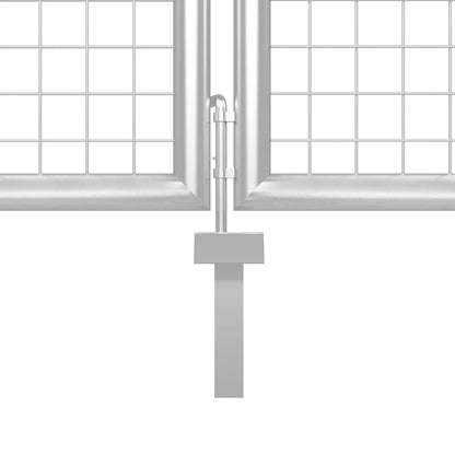 vidaXL Garden Gate Steel 400x75 cm Silver 4