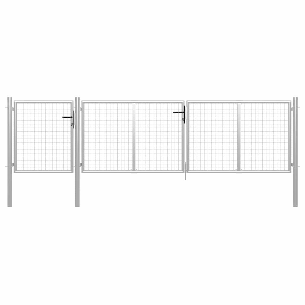 vidaXL Garden Gate Steel Silver
