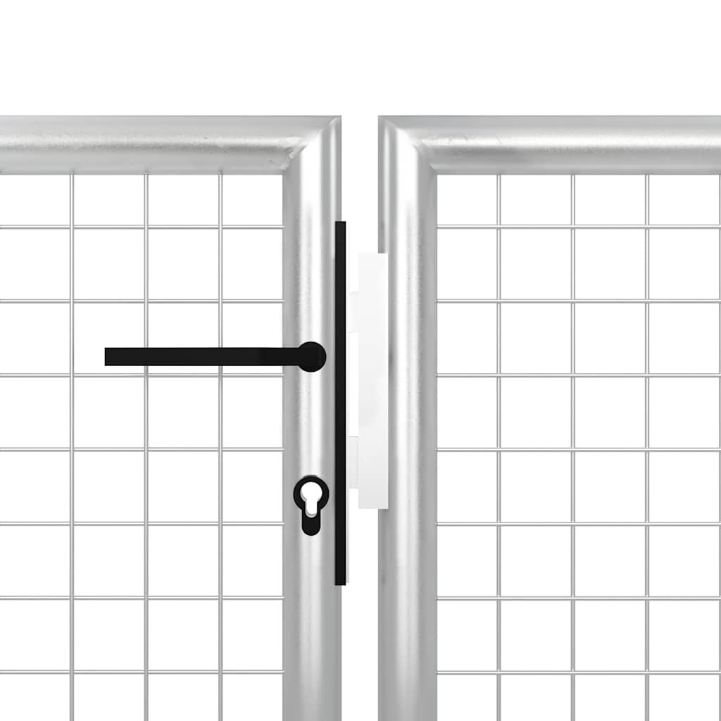 vidaXL Garden Gate Steel 500x75 cm Silver 3