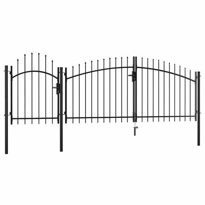 144362 vidaXL Garden Gate "Woerden" Steel 1x4 m Black 1