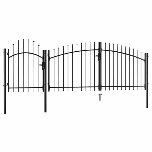 144362 vidaXL Garden Gate "Woerden" Steel 1x4 m Black 1